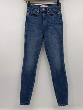 Ayr Jeans Women 27 Blue The Riser Neon Jupiter Skinny Denim Stretch Mid Rise